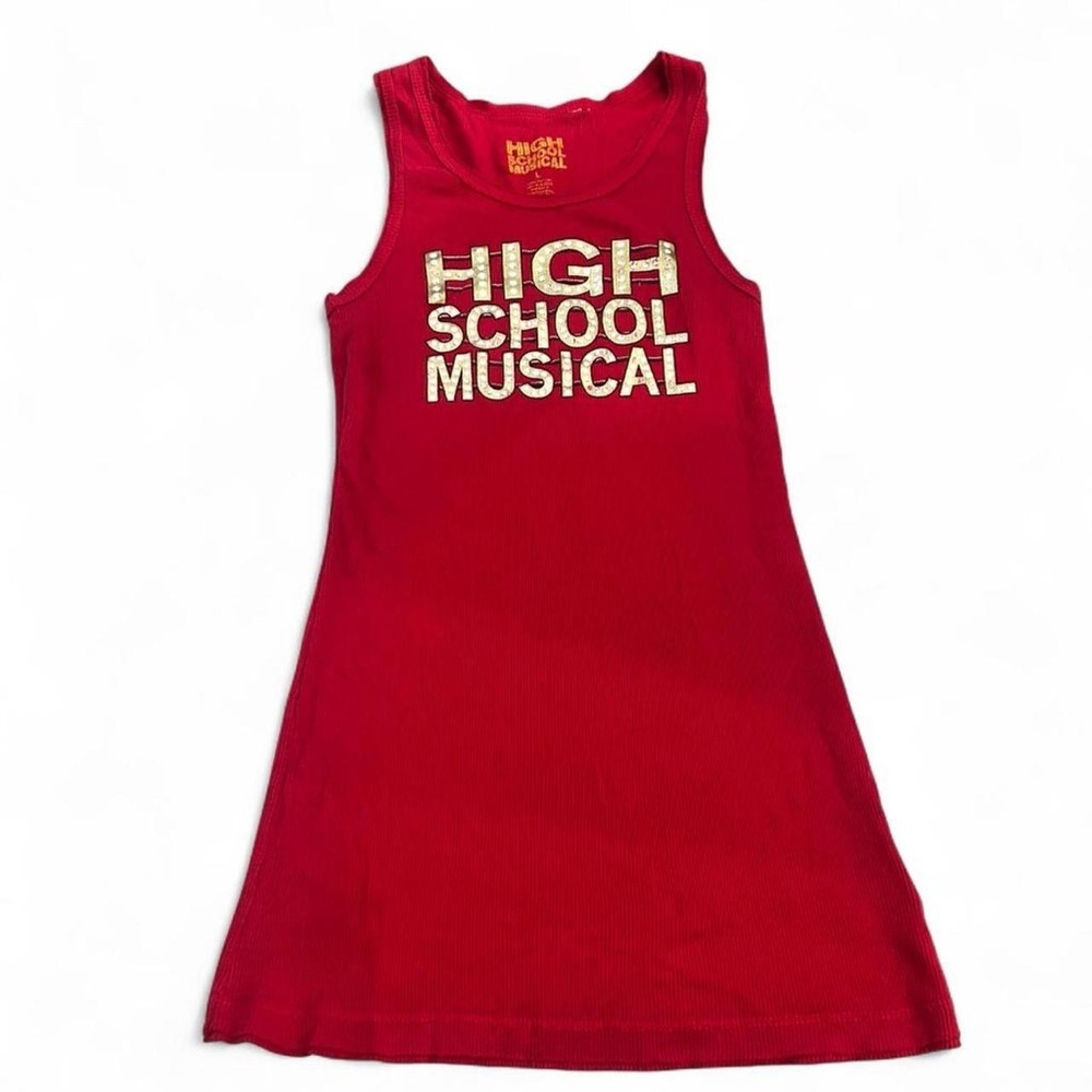 Y2K Disney High School Musical red ribbed tank top ⭐️ vintage HSM baby tee